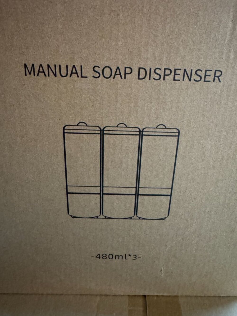 Manual Soap Dispenser 3-Pack 480ml Each ABS Material Wall-Mounted Multi-Function